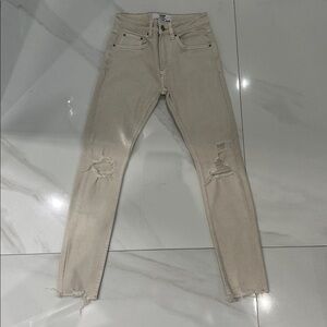 Bershka Cream Denim Jeans